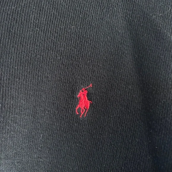 Polo by Ralph Lauren Black Ribbed Quarter Zip Pullover Sweater Size L - Picture 10 of 11